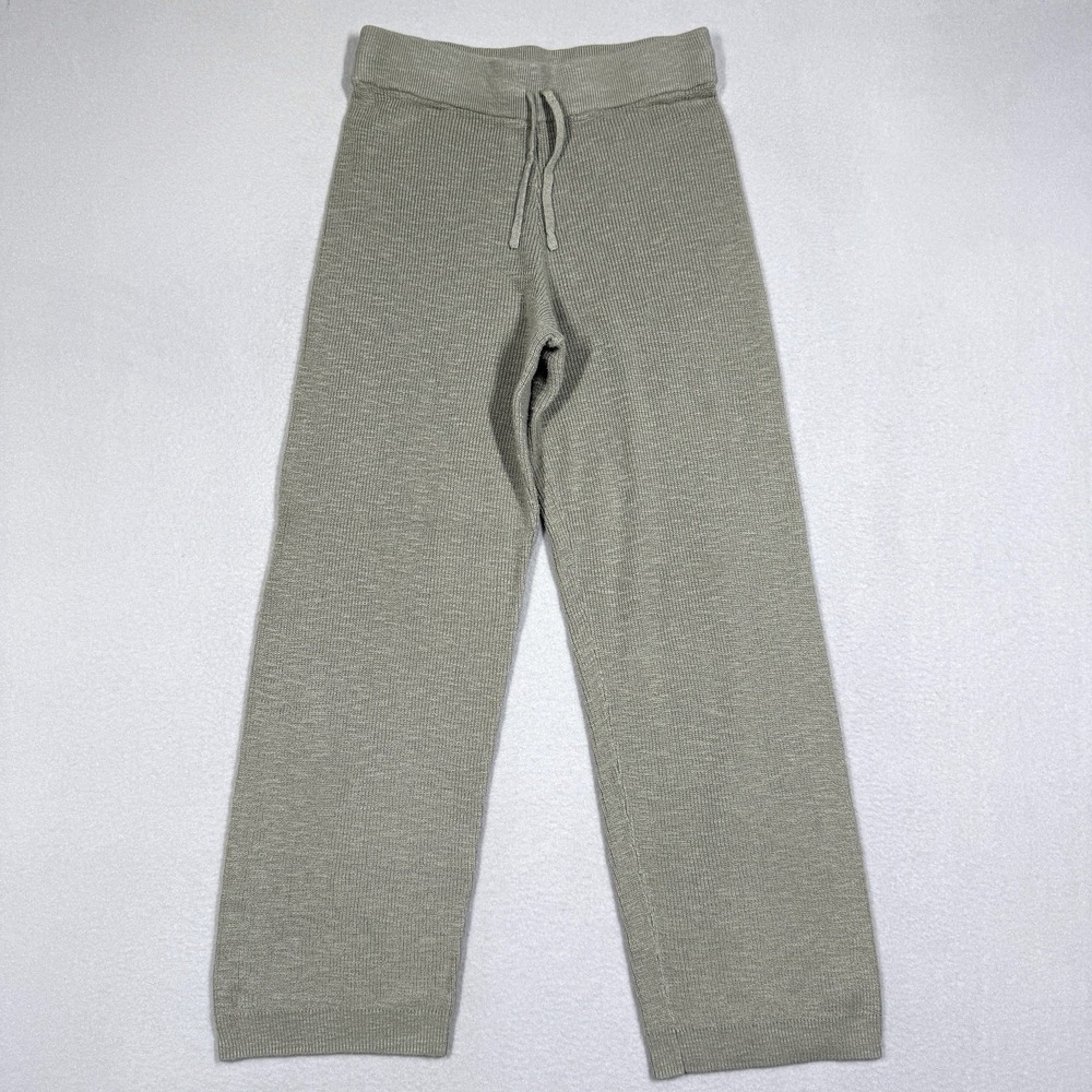 Free People Beach Pants Womens Small Knit Straight Wide Leg Pull On Drawstring
